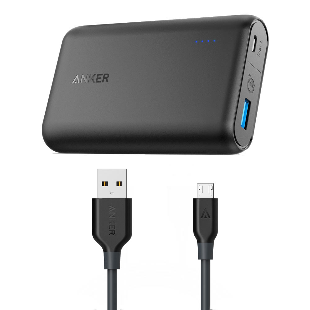 پاوربانک انکر مدل A1266 ظرفیت 10000 میلی آمپر ساعت به همراه کابل microUSB پاوربانک انکر مدل A1266 ظرفیت 10000 میلی آمپر ساعت به همراه کابل microUSB