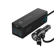 مبدل برق اینورتر و فندکی خودرو 300 وات پاورولوجی مدل PWCUQC038